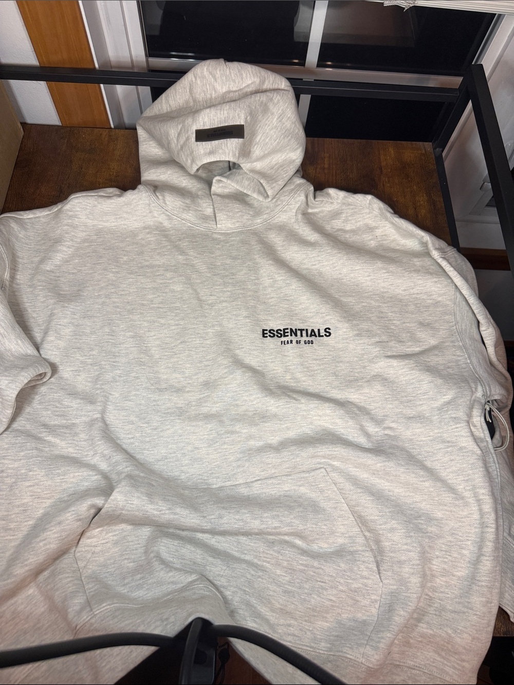 Fear of God Essentials Pullover Hoodie XXL Heather Oatmeal Oversized NWT